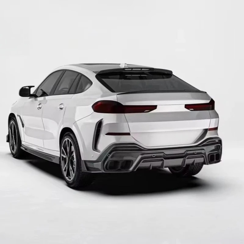 Used for  X6 G06 Upgrade PK Style Dry Carbon Fiber Body Kit Front Lip Rear Diffuser Wind Blade Top Wing Engine Hood